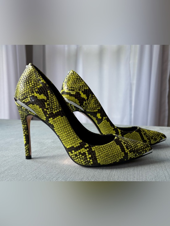 Ted Baker Shoes - Ted Baker London Izbelos Snake Print Neon yellow black silver pumps 37